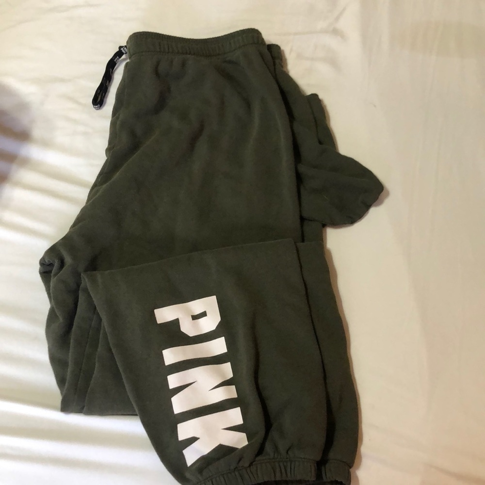VS PINK Olive Campus sweats size L